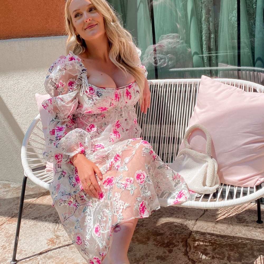 For Love and Lemons Lovell Burnout Midi Dress